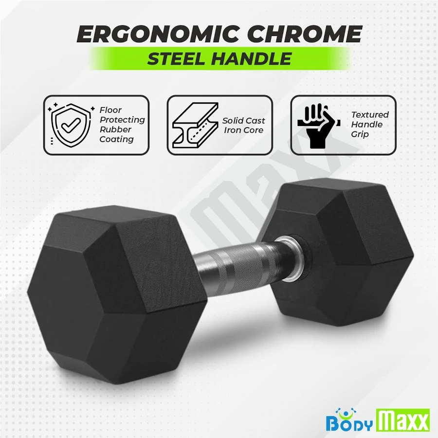 Rubber Hex Dumbbells